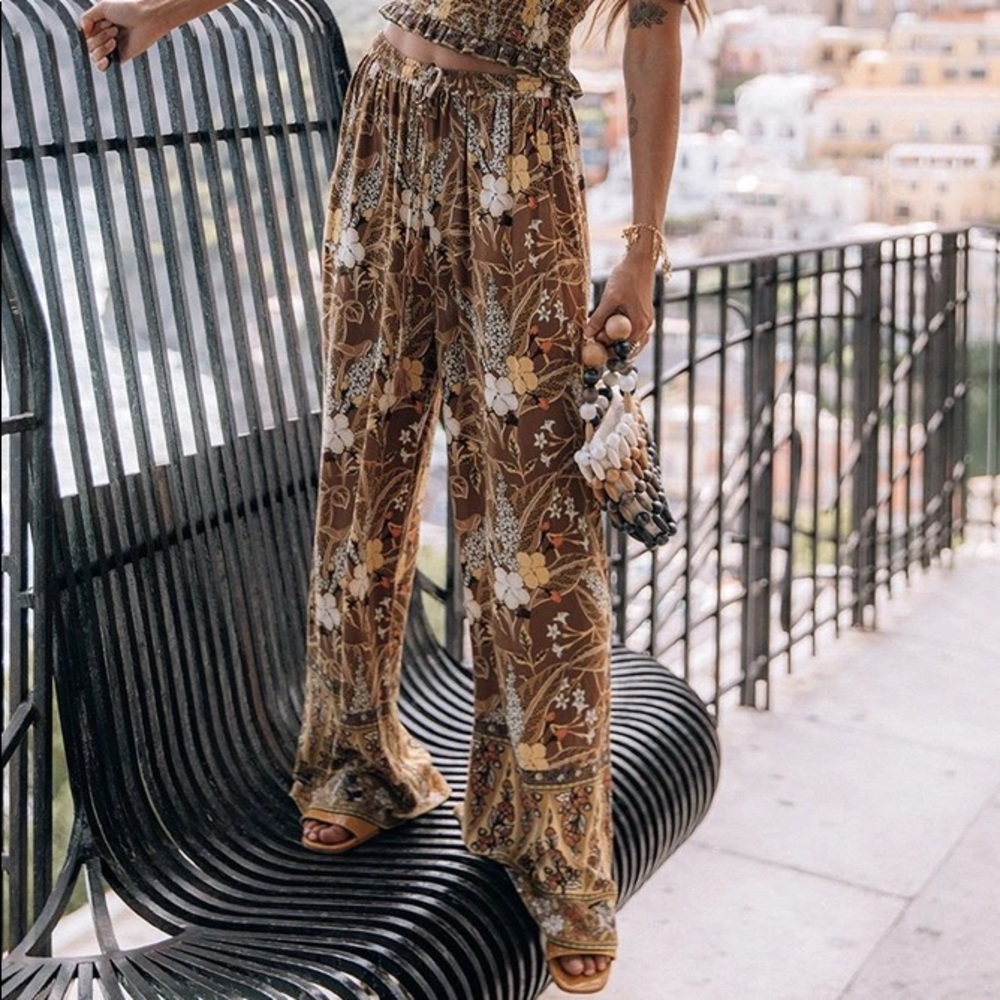 Spell Bianca Wide Leg Pants in Earth - Picture 4 of 16